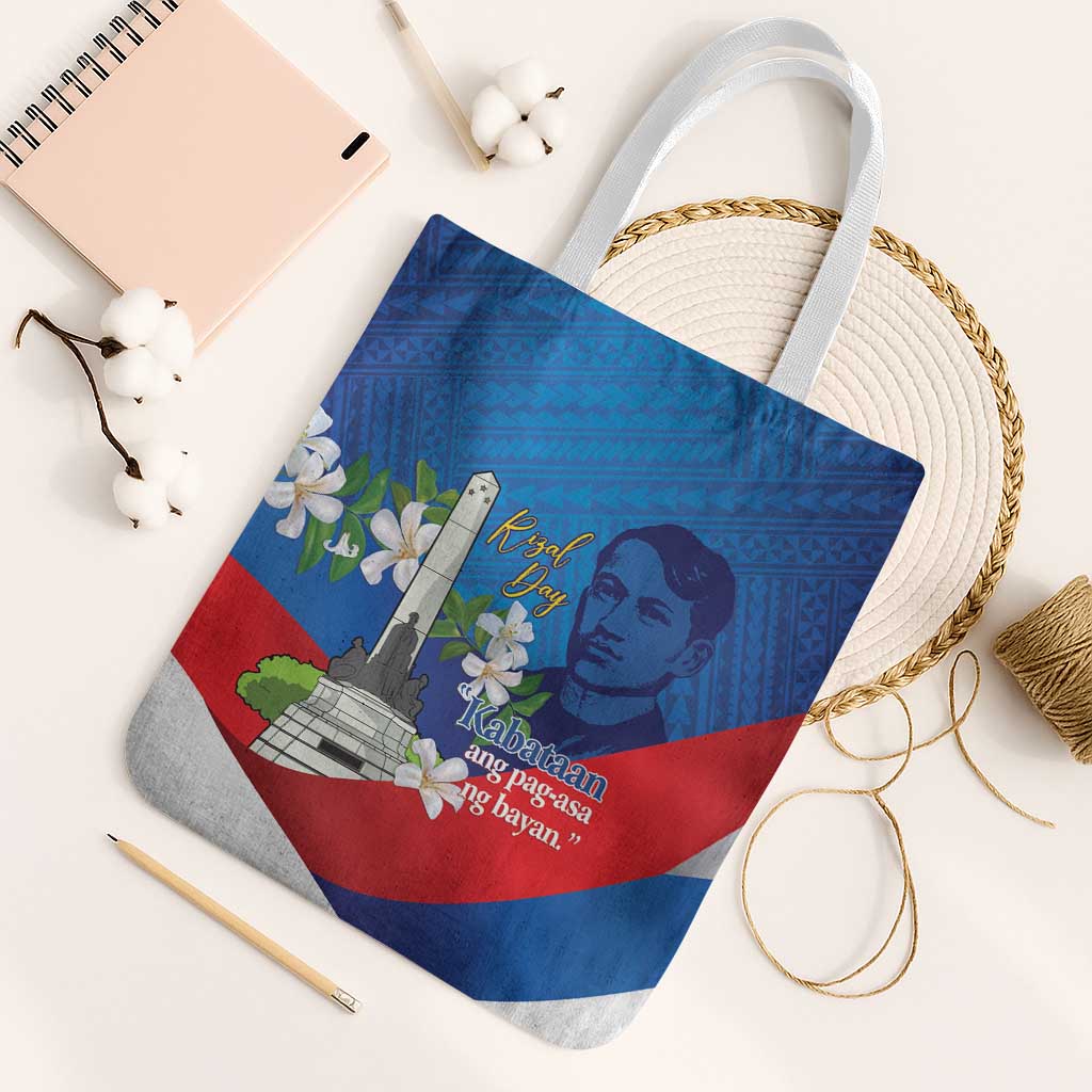 Philippines Rizal Day Tote Bag Filipino Motto Stella Polynesian Pattern - Polynesian Pride