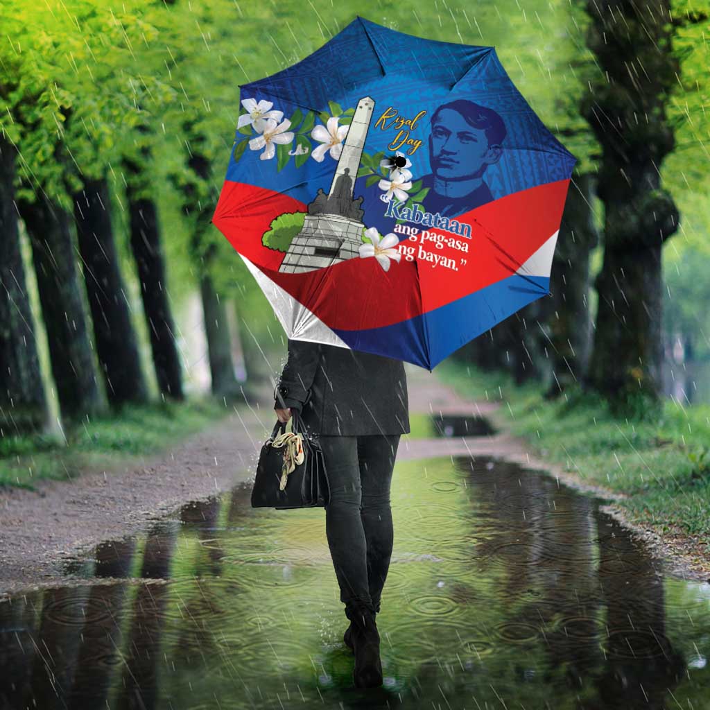 Philippines Rizal Day Umbrella Filipino Motto Stella Polynesian Pattern - Polynesian Pride