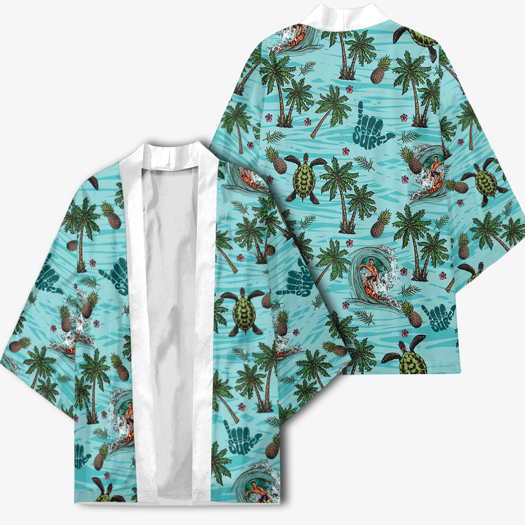 Aloha Hawaii Surfing Tropical Seamless Kimono LT14 - Polynesian Pride