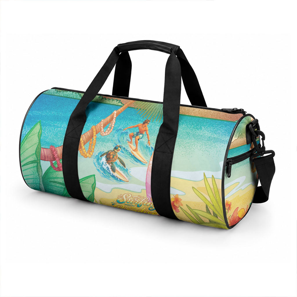 Surfing Paradise Hawaii Duffle Bag Tropical Flowers Beachy Vibes LT14 - Polynesian Pride