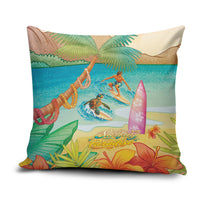 Surfing Paradise Hawaii Pillow Cover Tropical Flowers Beachy Vibes LT14 Multicolor - Polynesian Pride