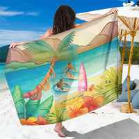 Surfing Paradise Hawaii Sarong Tropical Flowers Beachy Vibes LT14 One Size 44 x 66 inches Multicolor - Polynesian Pride