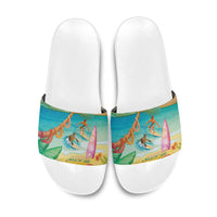 Surfing Paradise Hawaii Slide Sandals Tropical Flowers Beachy Vibes LT14 Multicolor - Polynesian Pride