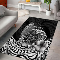 Hawaii Surfing Personalized Area Rug Born To Surf Tiki Hawaiian Pattern LT14 - Polynesian Pride