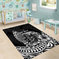 Hawaii Surfing Personalized Area Rug Born To Surf Tiki Hawaiian Pattern LT14 - Polynesian Pride