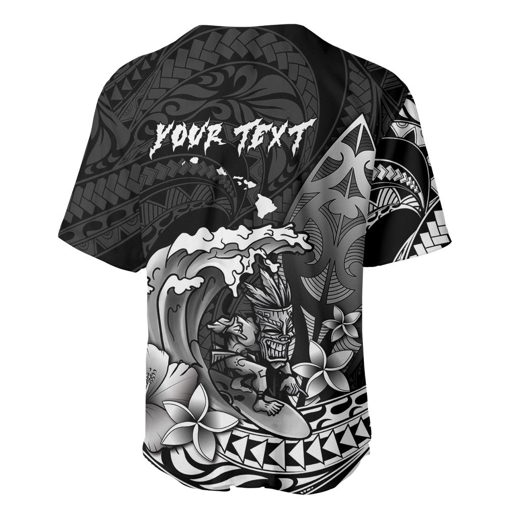 Hawaii Surfing Personalized Baseball Jersey Born To Surf Tiki Hawaiian Pattern LT14 - Polynesian Pride