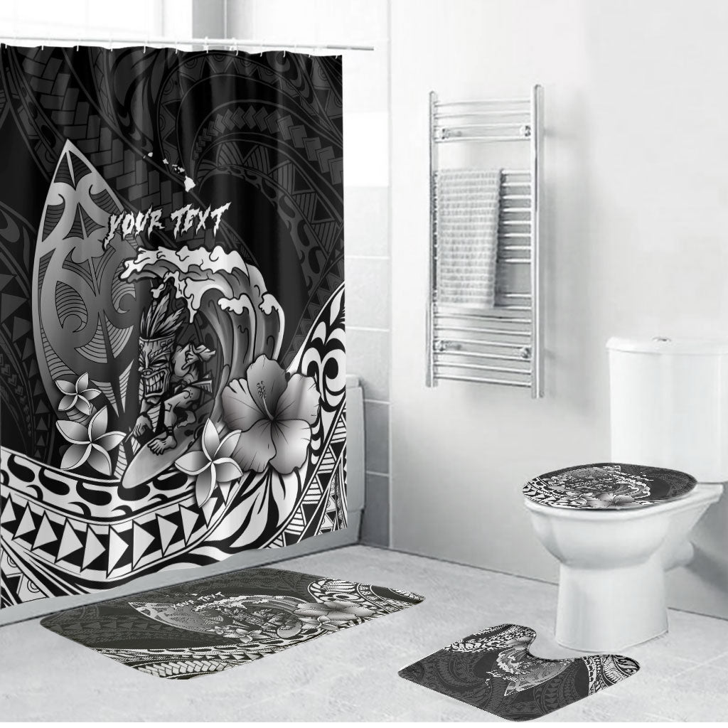Hawaii Surfing Personalized Bathroom Set Born To Surf Tiki Hawaiian Pattern
