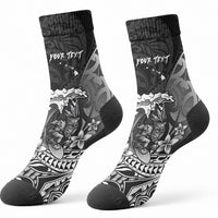 Hawaii Surfing Personalized Crew Socks Born To Surf Tiki Hawaiian Pattern LT14 - Polynesian Pride
