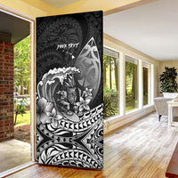 Hawaii Surfing Personalized Door Cover Born To Surf Tiki Hawaiian Pattern LT14 - Polynesian Pride