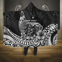 Hawaii Surfing Personalized Hooded Blanket Born To Surf Tiki Hawaiian Pattern LT14 - Polynesian Pride