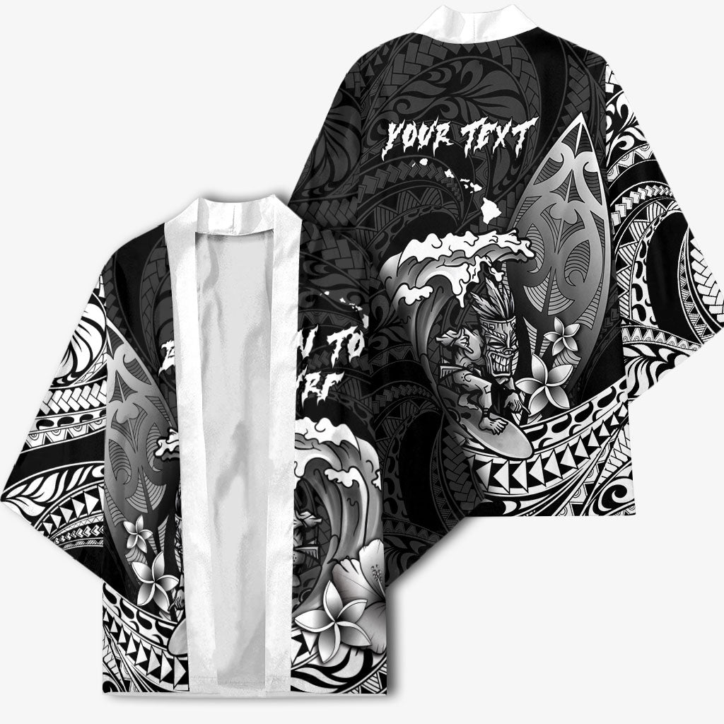 Hawaii Surfing Personalized Kimono Born To Surf Tiki Hawaiian Pattern LT14 - Polynesian Pride