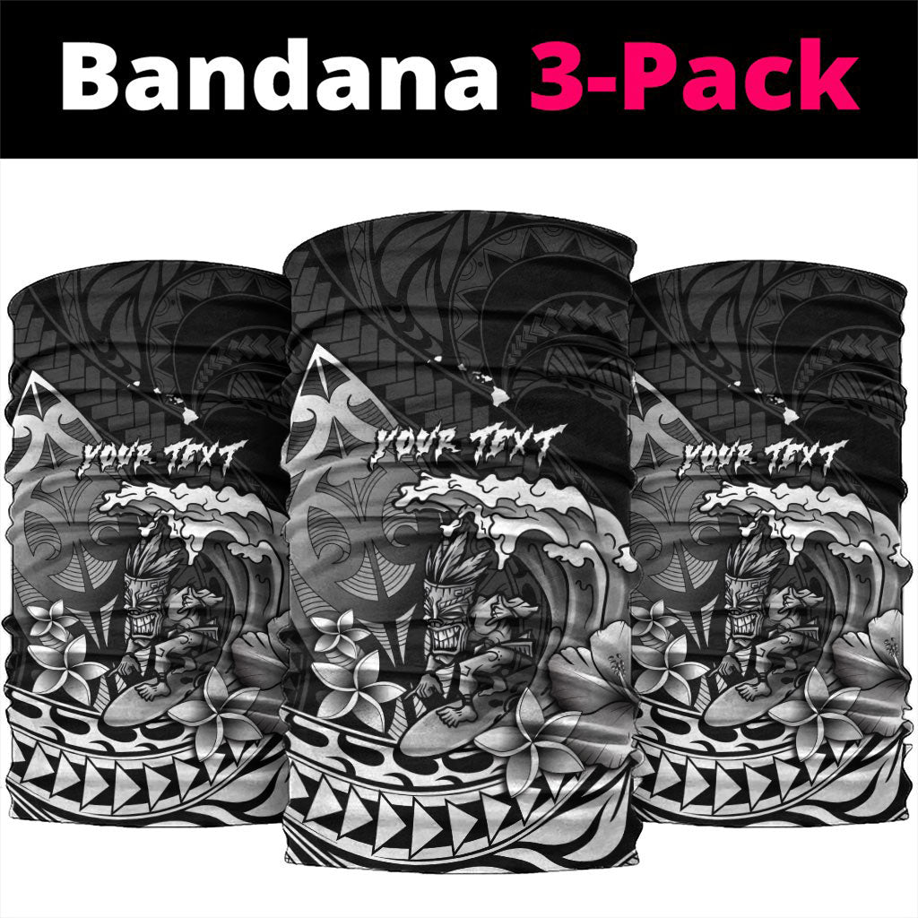 Hawaii Surfing Personalized Neck Gaiter Born To Surf Tiki Hawaiian Pattern LT14 package One Size: 25*50cm Black - Polynesian Pride