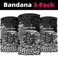 Hawaii Surfing Personalized Neck Gaiter Born To Surf Tiki Hawaiian Pattern LT14 package One Size: 25*50cm Black - Polynesian Pride