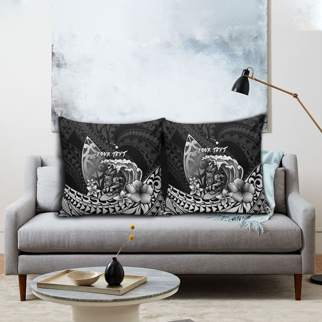 Hawaii Surfing Personalized Pillow Cover Born To Surf Tiki Hawaiian Pattern LT14 - Polynesian Pride