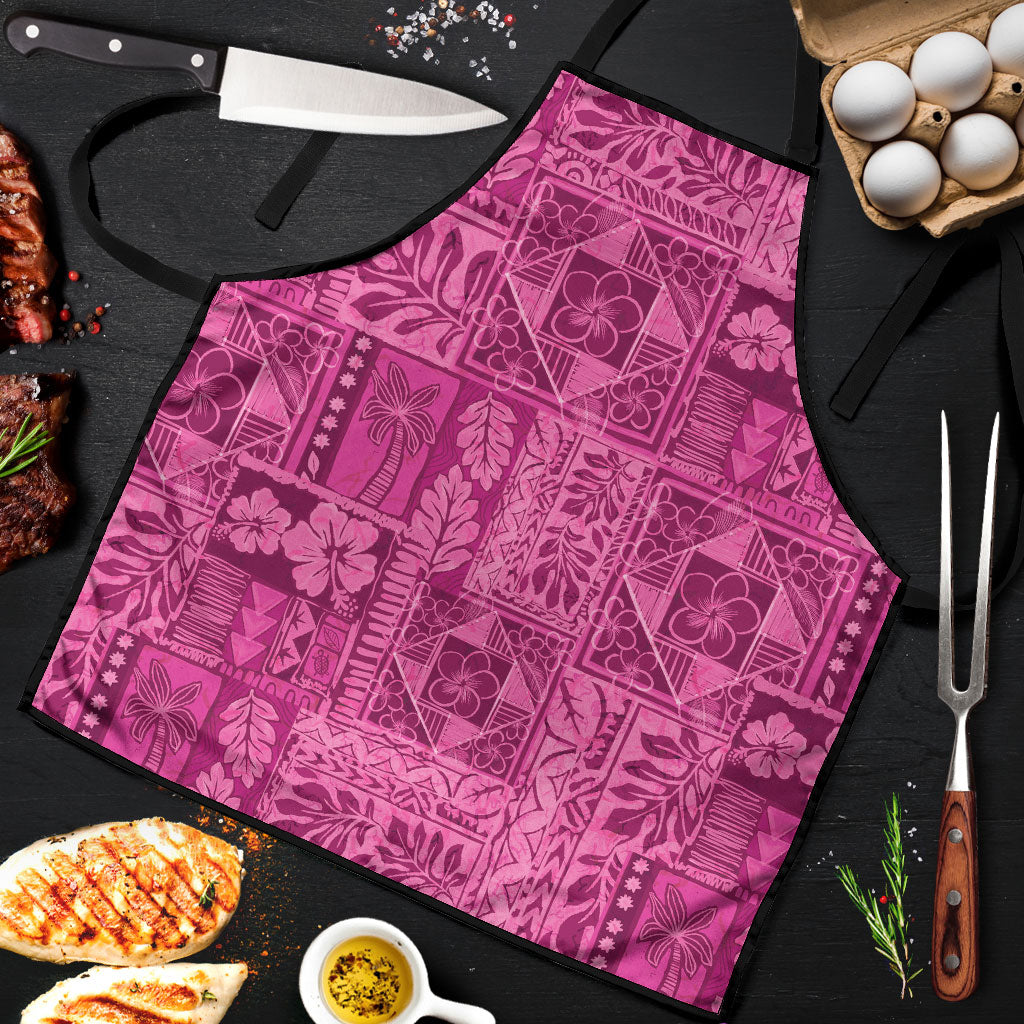 Hawaii Rainforest Beach Tropical Flowers Apron LT14 Pink - Polynesian Pride