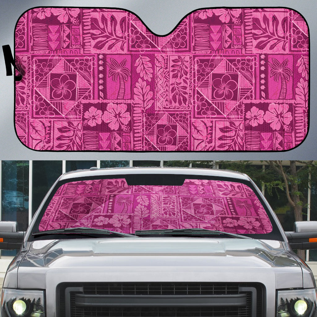 Hawaii Rainforest Beach Tropical Flowers Auto Sun Shade LT14 Pink - Polynesian Pride