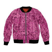 Hawaii Rainforest Beach Tropical Flowers Bomber Jacket LT14 Unisex Pink - Polynesian Pride