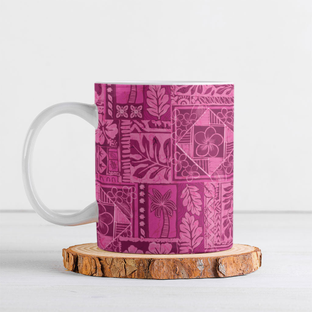 Hawaii Rainforest Beach Tropical Flowers Ceramic Mug LT14 Pink - Polynesian Pride