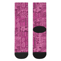 Hawaii Rainforest Beach Tropical Flowers Crew Socks LT14 - Polynesian Pride