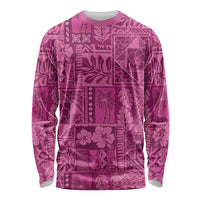 Hawaii Rainforest Beach Tropical Flowers Long Sleeve Shirt LT14 Unisex Pink - Polynesian Pride