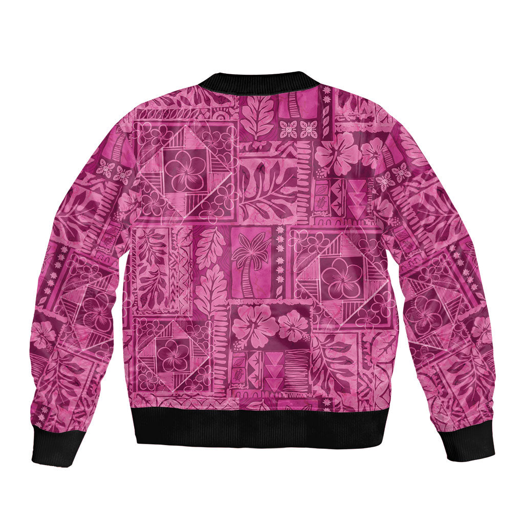 Hawaii Rainforest Beach Tropical Flowers Sleeve Zip Bomber Jacket LT14 - Polynesian Pride