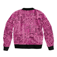 Hawaii Rainforest Beach Tropical Flowers Sleeve Zip Bomber Jacket LT14 - Polynesian Pride