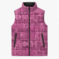 Hawaii Rainforest Beach Tropical Flowers Sleeveless Puffer Jacket LT14 Unisex Pink - Polynesian Pride