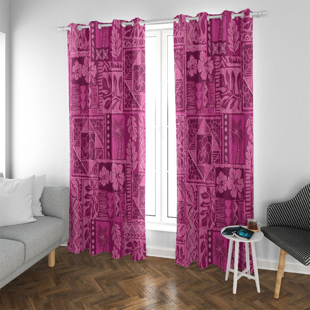 Hawaii Rainforest Beach Tropical Flowers Window Curtain LT14 With Grommets Pink - Polynesian Pride
