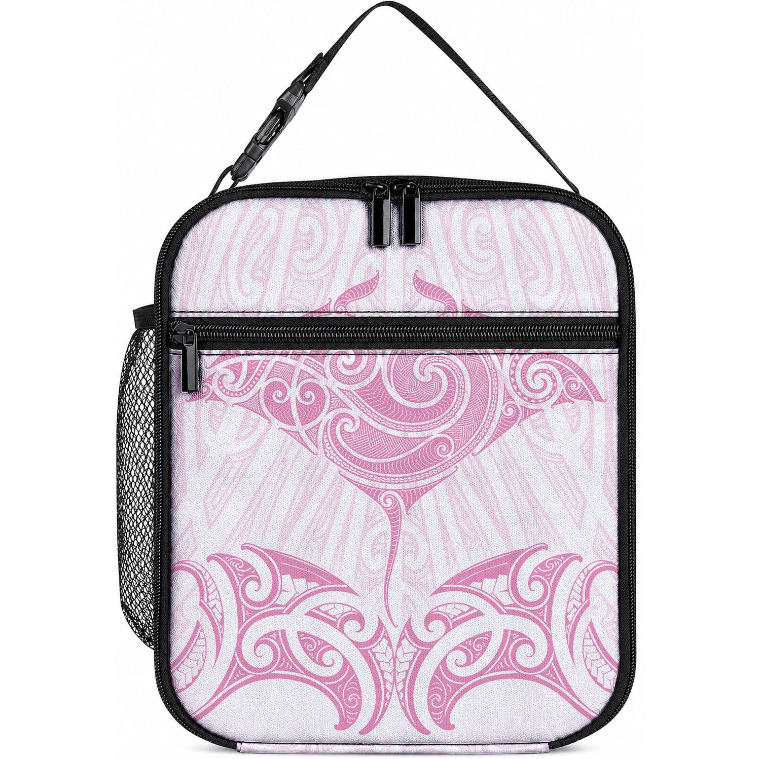 New Zealand Manta Ray Tattoo Lunch Bag Aotearoa Maori Haehae Pink