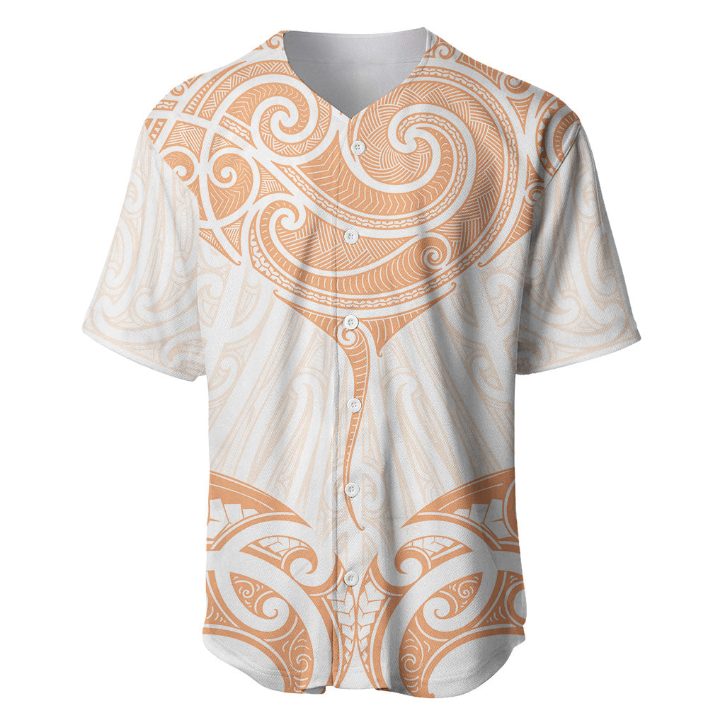 New Zealand Manta Ray Tattoo Baseball Jersey Aotearoa Maori Haehae Orange LT14 Orange - Polynesian Pride