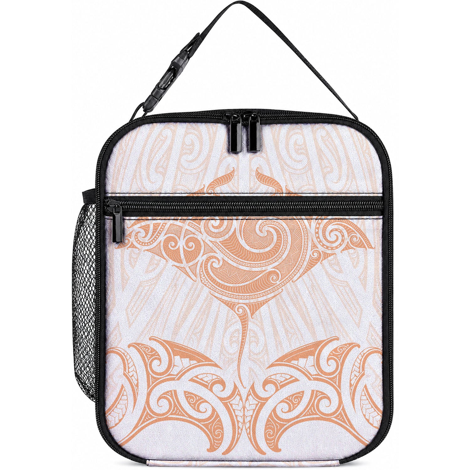 New Zealand Manta Ray Tattoo Lunch Bag Aotearoa Maori Haehae Orange