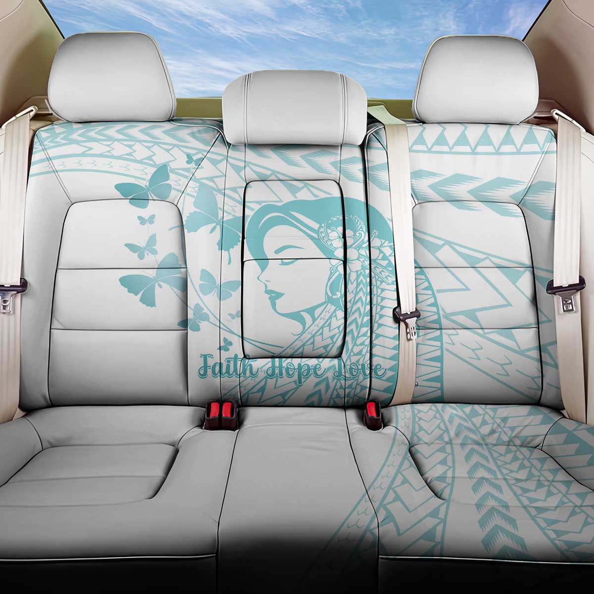 Polynesia Cervical Cancer Awareness Month Back Car Seat Cover Polynesian Women Faith Hope Love!