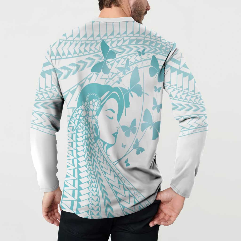 Polynesia Cervical Cancer Awareness Month Button Sweatshirt Polynesian Women Faith Hope Love!