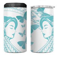 Polynesia Cervical Cancer Awareness Month 4 in 1 Can Cooler Tumbler Polynesian Women Faith Hope Love!