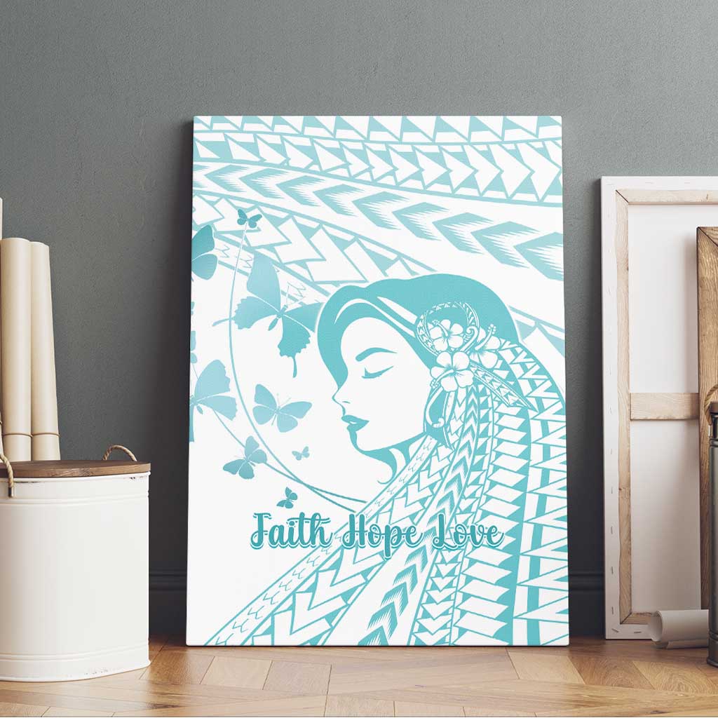 Polynesia Cervical Cancer Awareness Month Canvas Wall Art Polynesian Women Faith Hope Love! LT14 - Polynesian Pride