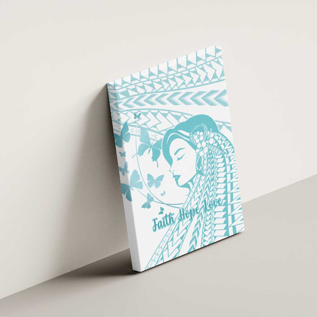 Polynesia Cervical Cancer Awareness Month Canvas Wall Art Polynesian Women Faith Hope Love! LT14 - Polynesian Pride