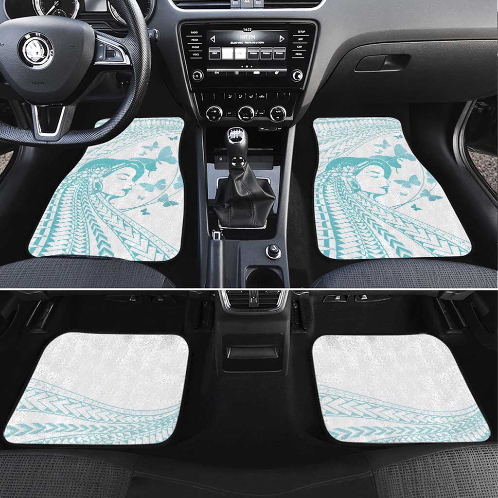 Polynesia Cervical Cancer Awareness Month Car Mats Polynesian Women Faith Hope Love! LT14 Set 4pcs White - Polynesian Pride