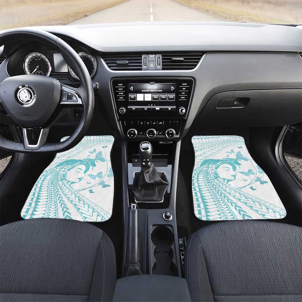 Polynesia Cervical Cancer Awareness Month Car Mats Polynesian Women Faith Hope Love! LT14 Set 2pcs - Front White - Polynesian Pride