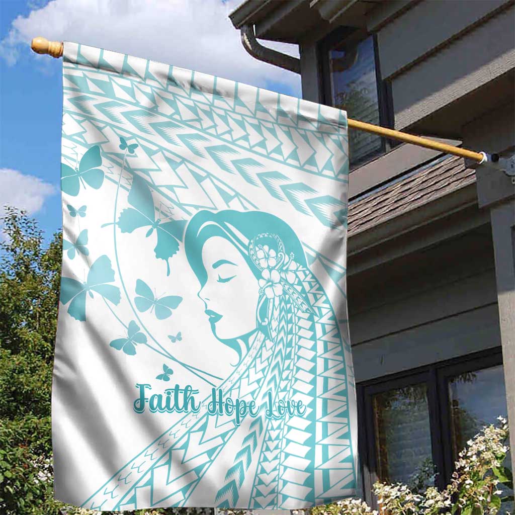 Polynesia Cervical Cancer Awareness Month Garden Flag Polynesian Women Faith Hope Love! LT14 - Polynesian Pride