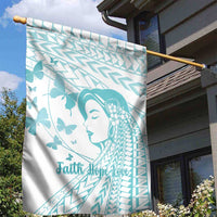 Polynesia Cervical Cancer Awareness Month Garden Flag Polynesian Women Faith Hope Love! LT14 - Polynesian Pride