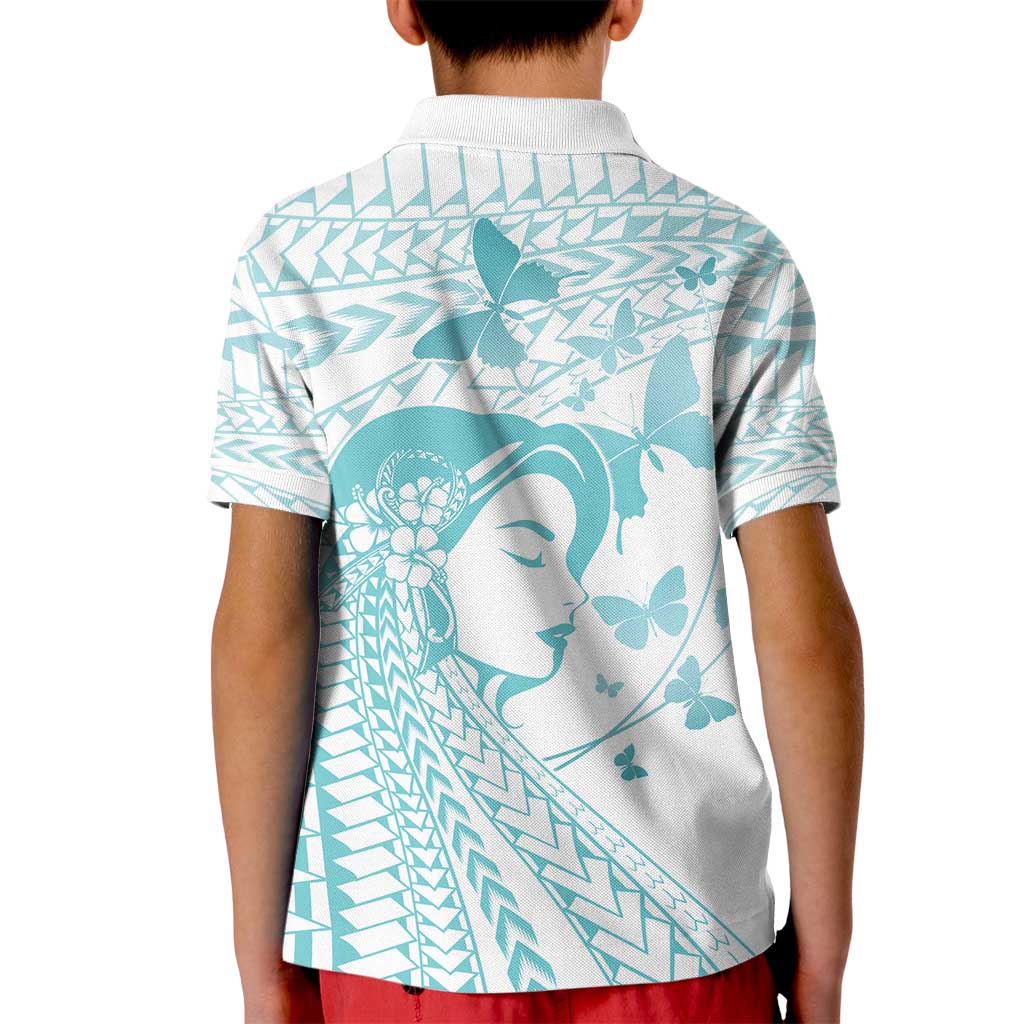 Polynesia Cervical Cancer Awareness Month Kid Polo Shirt Polynesian Women Faith Hope Love!