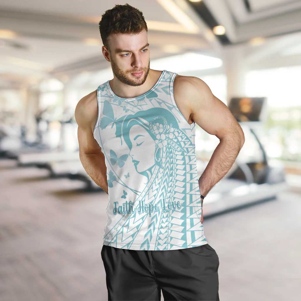 Polynesia Cervical Cancer Awareness Month Men Tank Top Polynesian Women Faith Hope Love! LT14 White - Polynesian Pride
