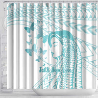 Polynesia Cervical Cancer Awareness Month Shower Curtain Polynesian Women Faith Hope Love!
