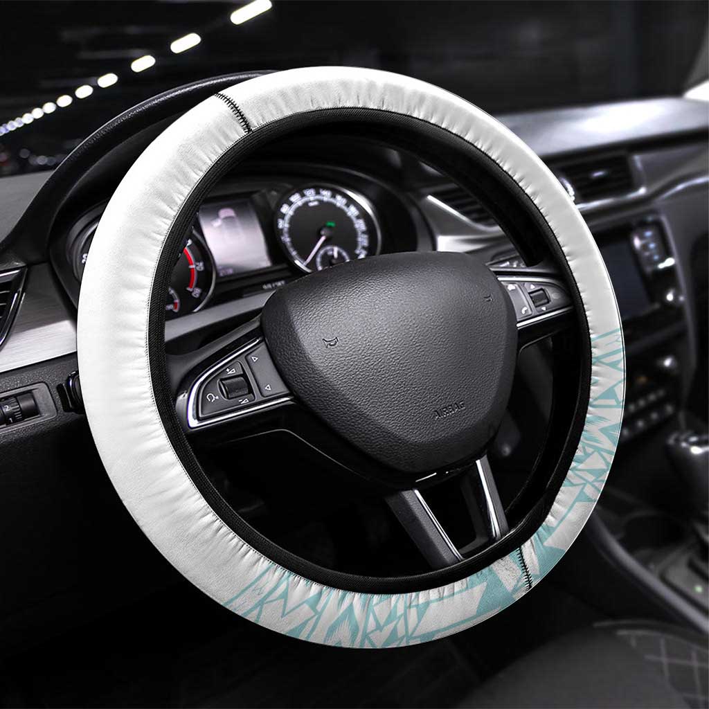 Polynesia Cervical Cancer Awareness Month Steering Wheel Cover Polynesian Women Faith Hope Love! LT14 Universal Fit White - Polynesian Pride