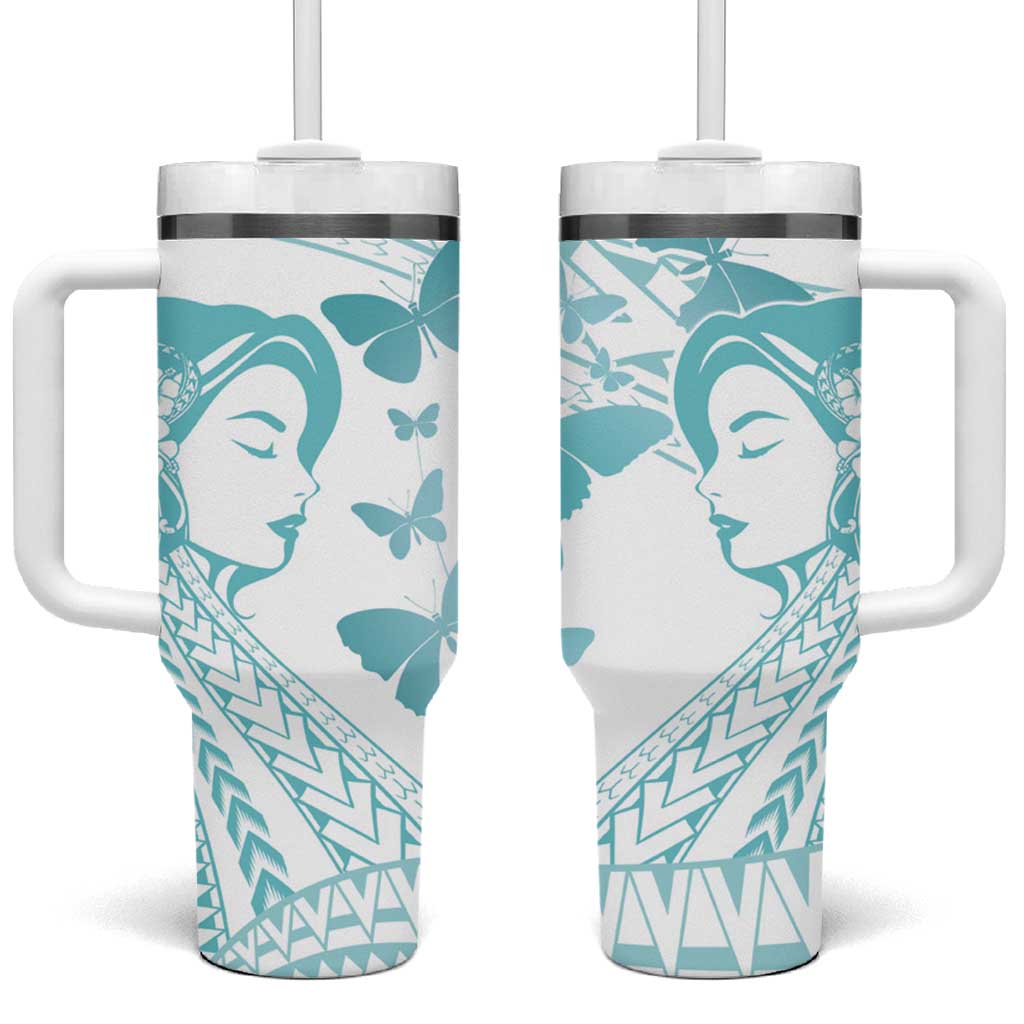 Polynesia Cervical Cancer Awareness Month Tumbler With Handle Polynesian Women Faith Hope Love! LT14 One Size: 40 oz White - Polynesian Pride