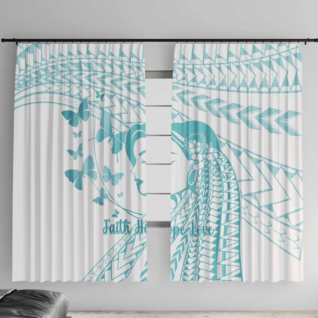 Polynesia Cervical Cancer Awareness Month Window Curtain Polynesian Women Faith Hope Love!