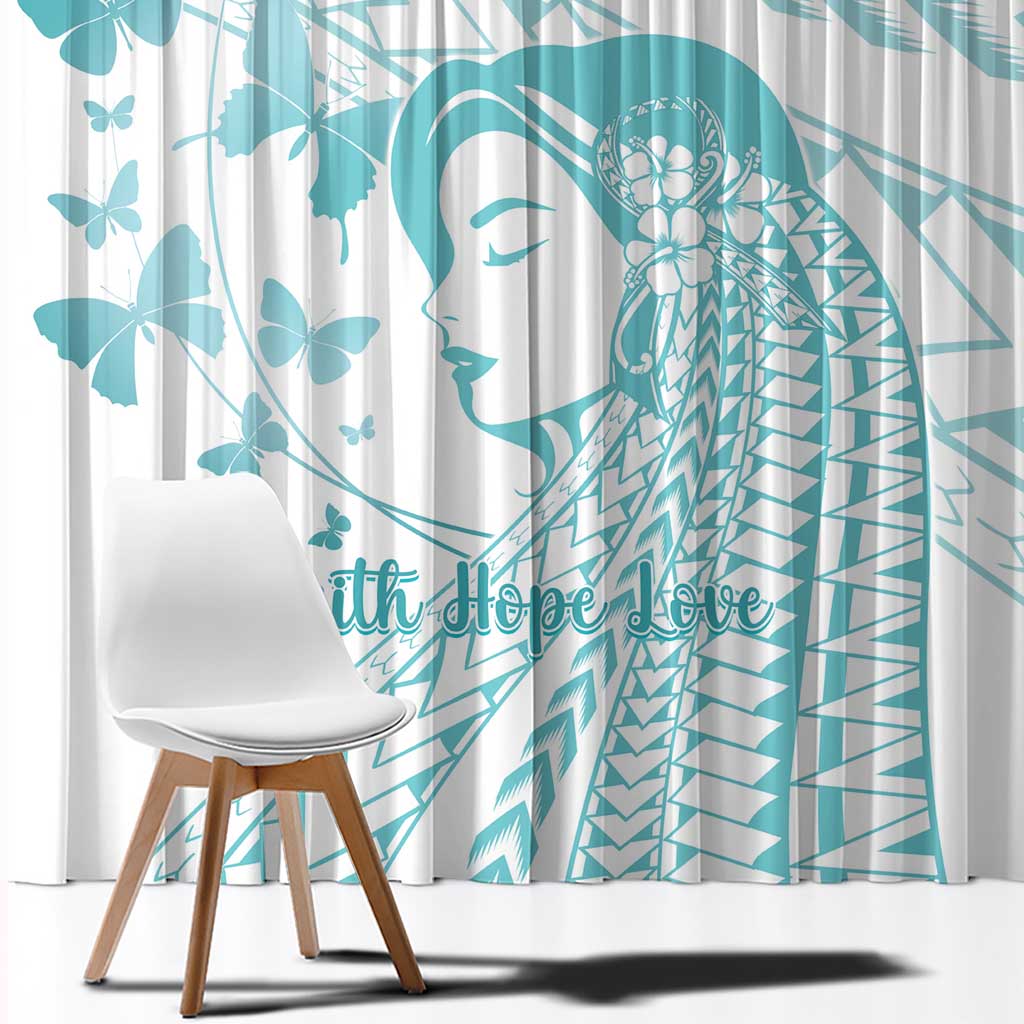 Polynesia Cervical Cancer Awareness Month Window Curtain Polynesian Women Faith Hope Love! LT14 - Polynesian Pride