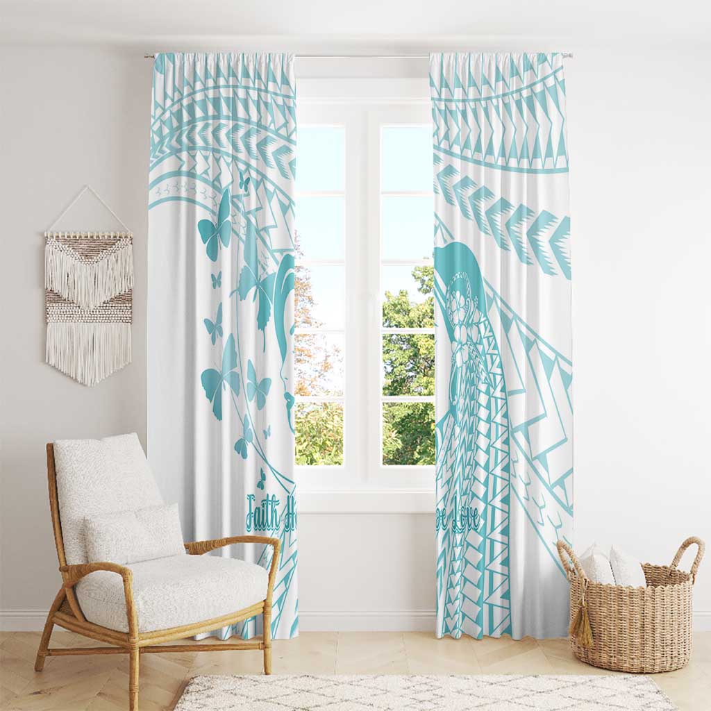 Polynesia Cervical Cancer Awareness Month Window Curtain Polynesian Women Faith Hope Love! LT14 - Polynesian Pride