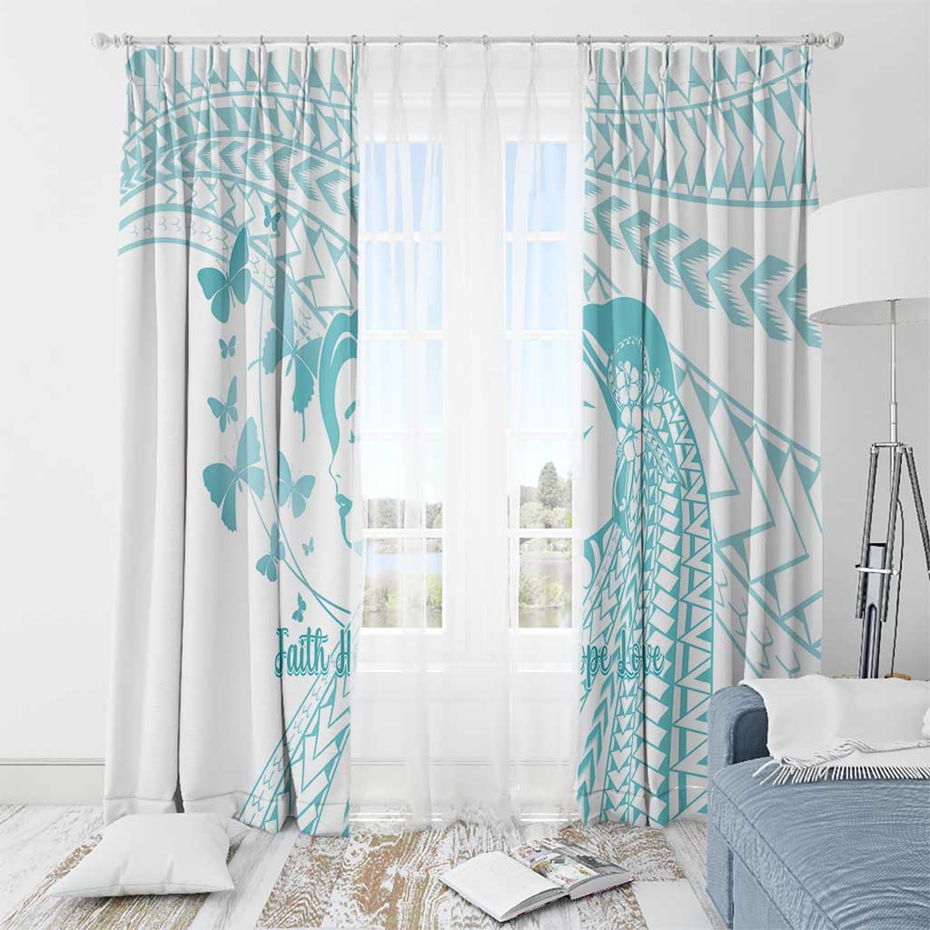 Polynesia Cervical Cancer Awareness Month Window Curtain Polynesian Women Faith Hope Love! LT14 - Polynesian Pride