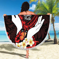 Polynesia AIDS Awareness Month Beach Blanket Take The Rights Path Polynesian Pattern LT14 - Polynesian Pride